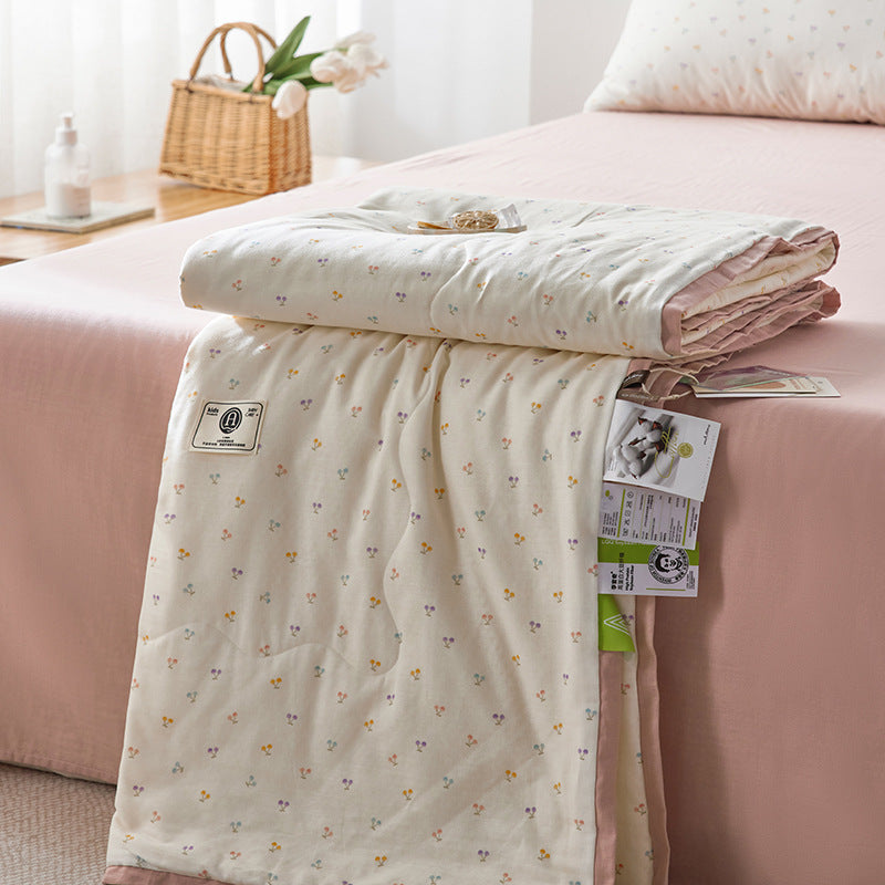Cotton Double-Layer Yarn Summer Blanket Children's Summer Air-Conditioning Thin Duvet